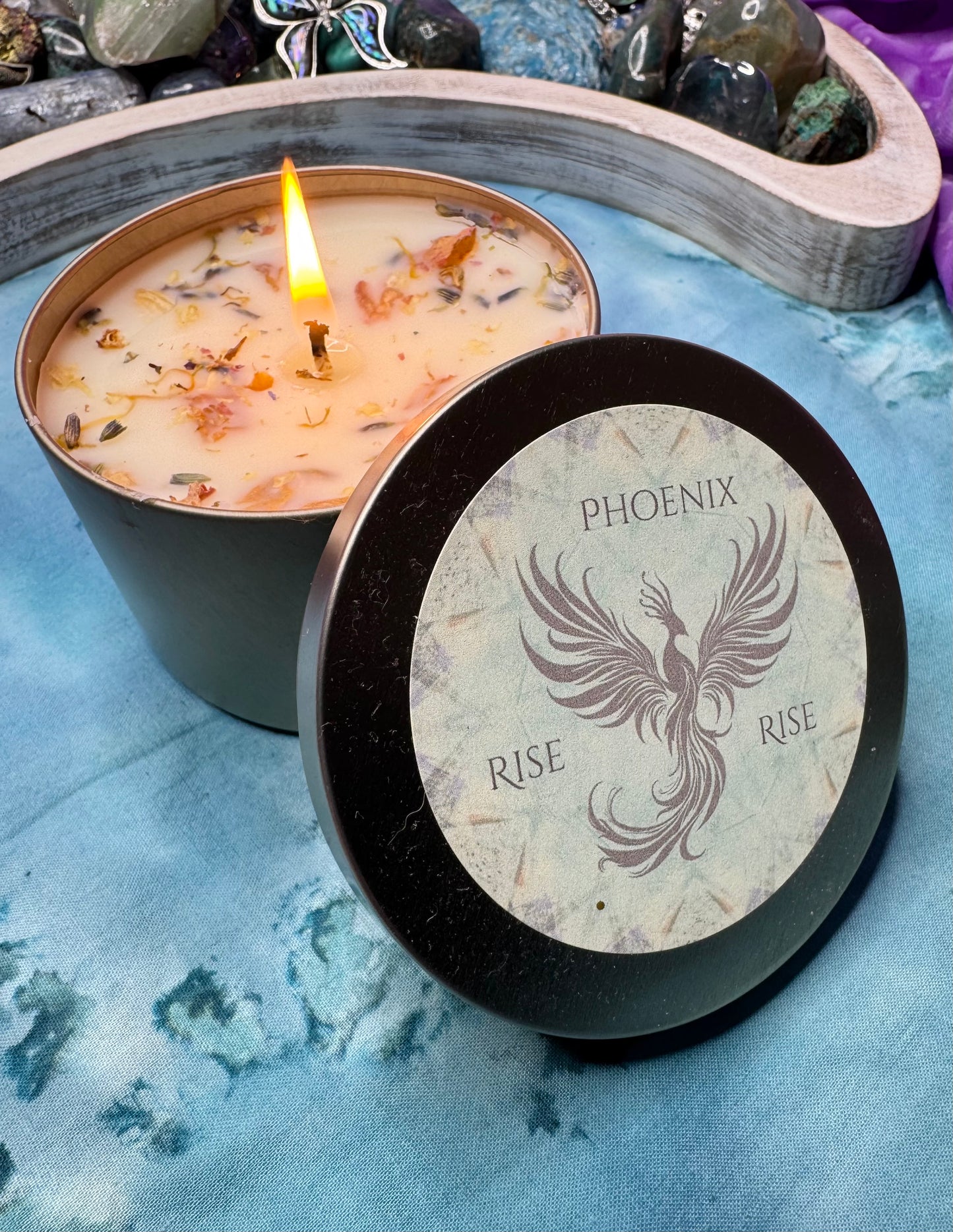 Rise Phoenix Rise! Inspirational Candle of Resilience and New Beginnings - Phoenix Rising From the Ashes