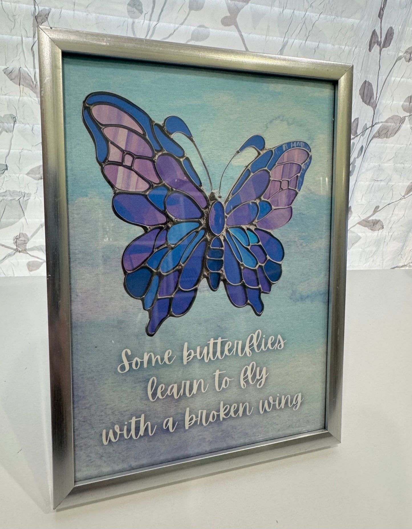 Some Butterflies Learn to Fly With a Broken Wing - 5" x 7" Framed Butterfly Art Print