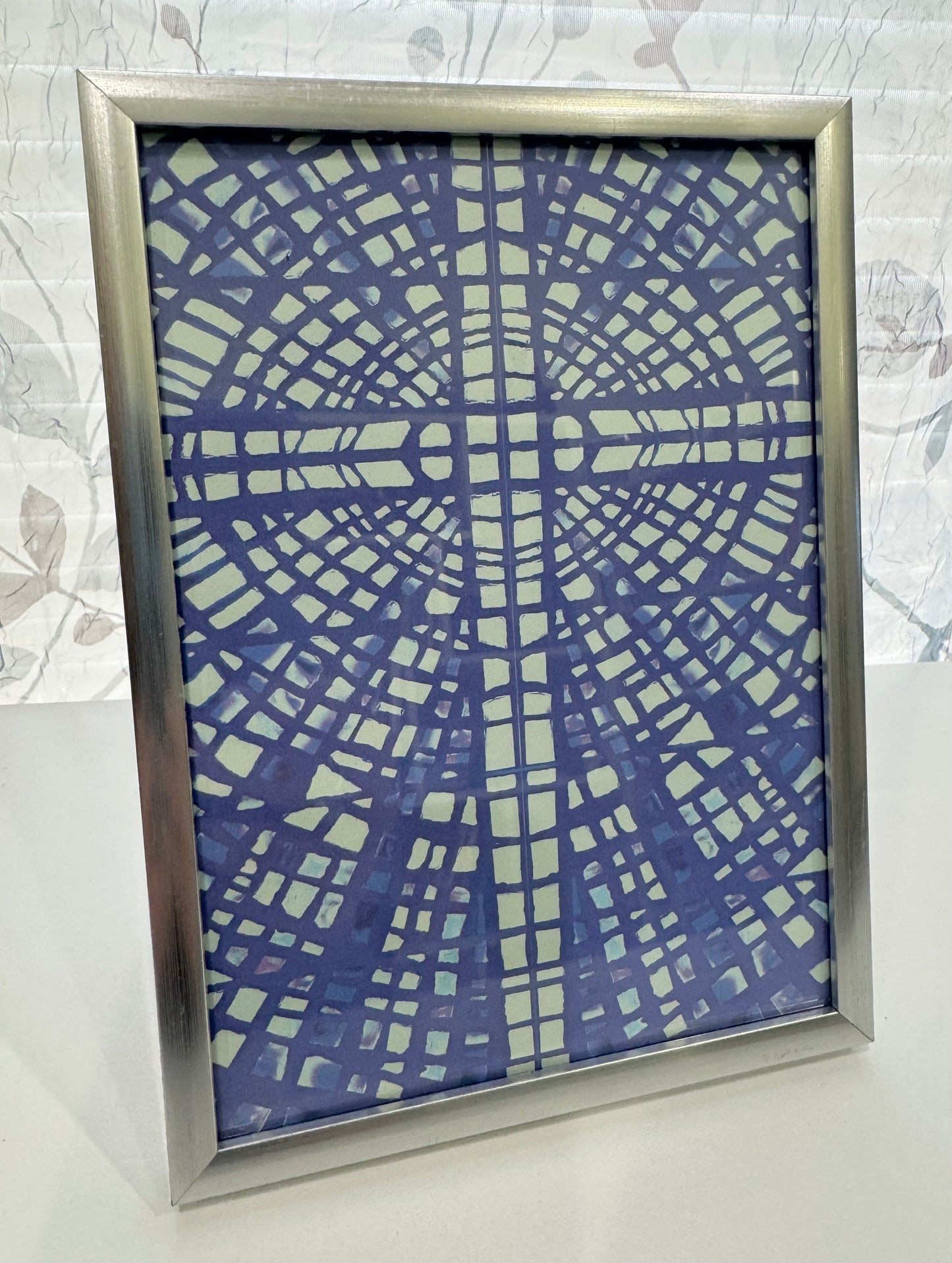 Cross of Growth - Purple and Green 5" x 7" Framed Mosaic Symbol Art Print