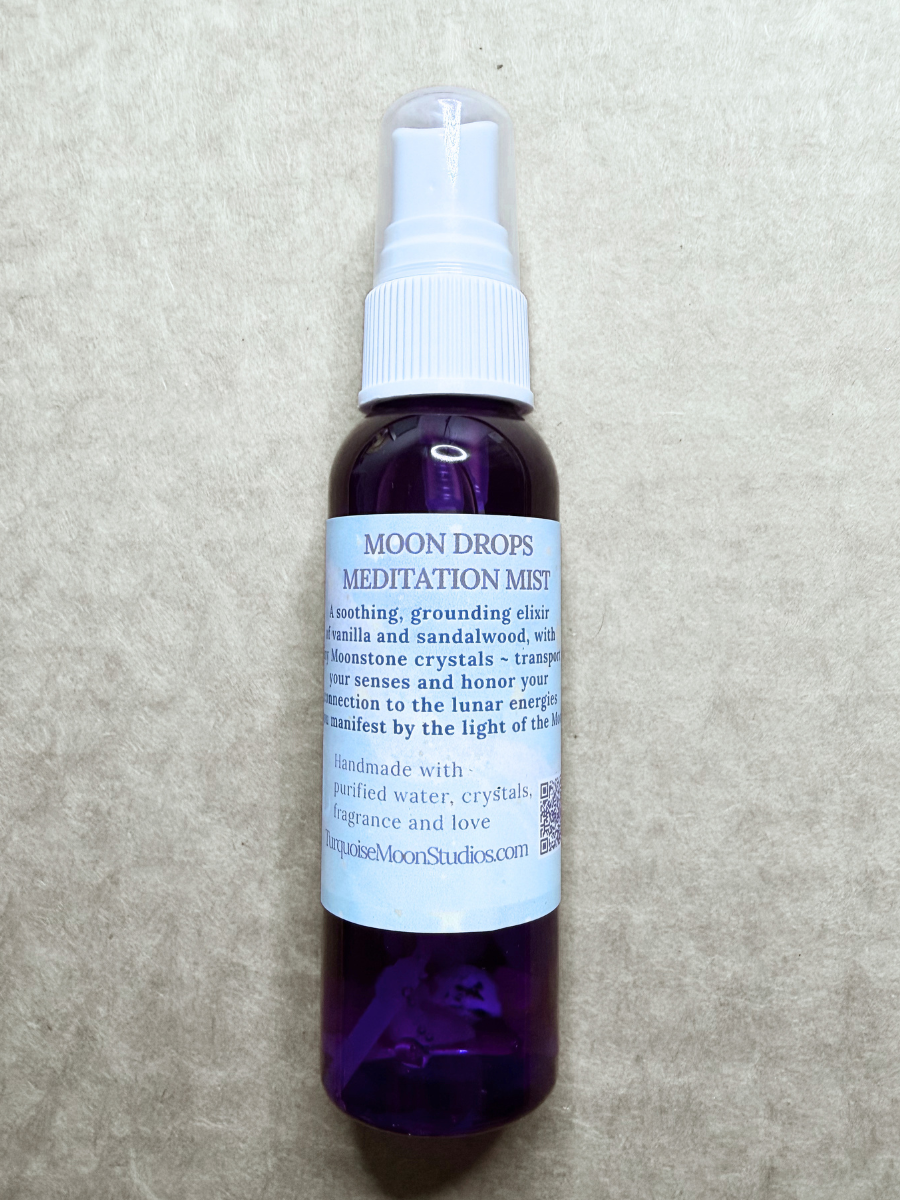 Moon Drops Meditation Mist Elixir with Moonstone Crystals