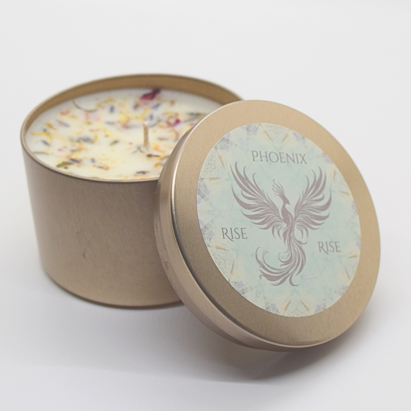Rise Phoenix Rise! Inspirational Candle of Resilience and New Beginnings - Phoenix Rising From the Ashes