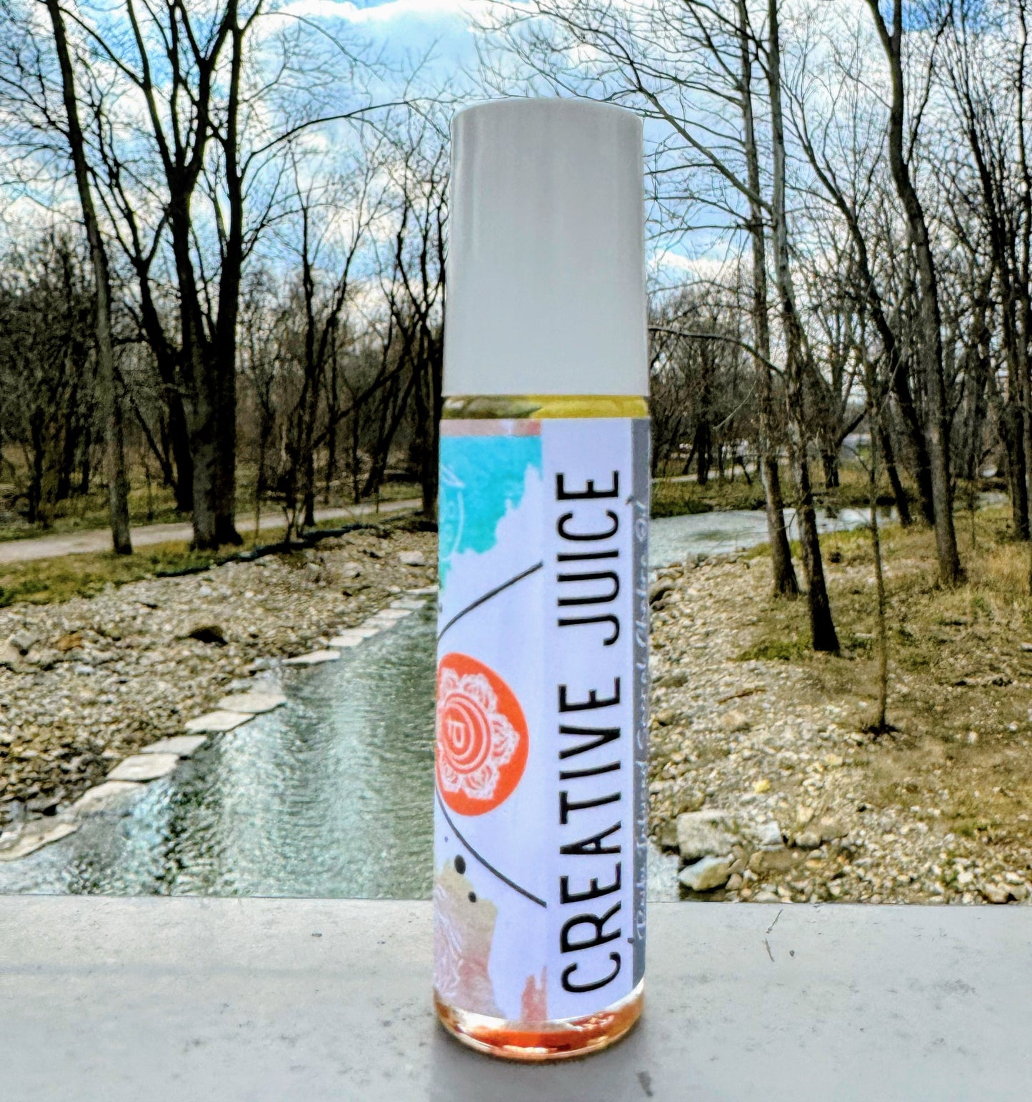 CREATIVE JUICE * Crystal Intentions 2nd Sacral Chakra Perfume * Exotic Orange scent with Carnelian & Peach Moonstone Crystals * Create Write Sing Dance Muse Inspire * Tiger Spirit Animal * Artist's Palette