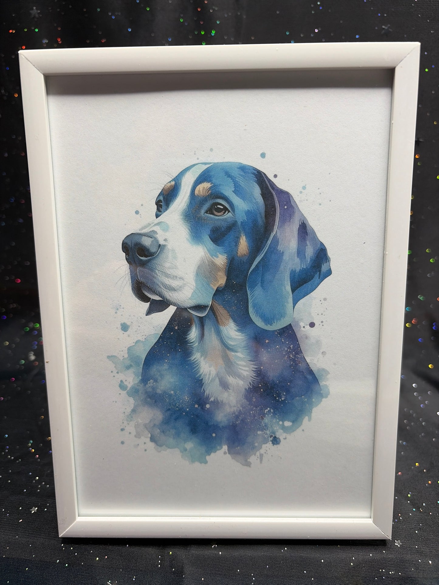 DeskMates Framed Art Print 💠 D08 Blue Tick Hound Dog
