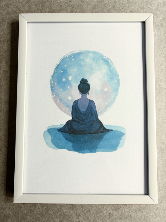 DeskMates Framed Art Print 💠 AR02 Buddha Under The Moon