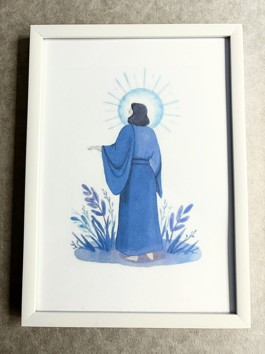 DeskMates Framed Art Print 💠 AR04 Jesus In The Prairie