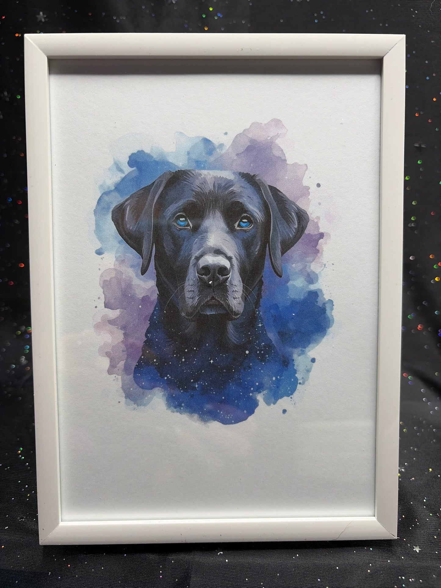 DeskMates Framed Art Print 💠 D07 Black Lab Dog