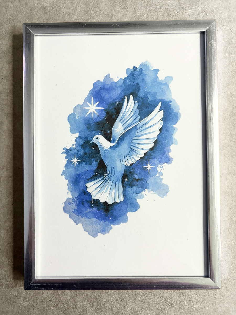 DeskMates Framed Art Print 💠 BD03 Dove Bird