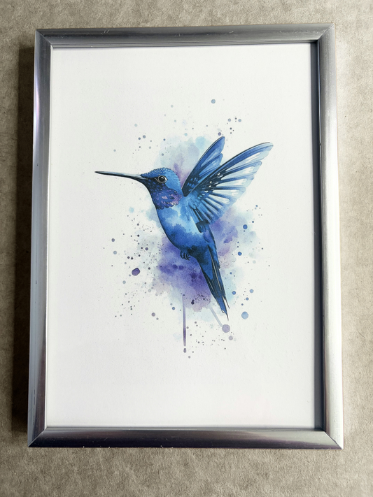 DeskMates Framed Art Print 💠 BD06 Hummingbird Bird