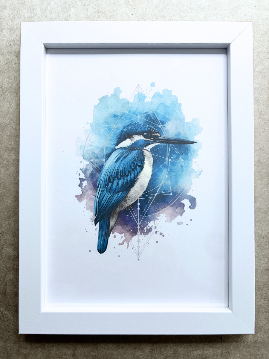 DeskMates Framed Art Print 💠 BD07 Kingfisher Bird