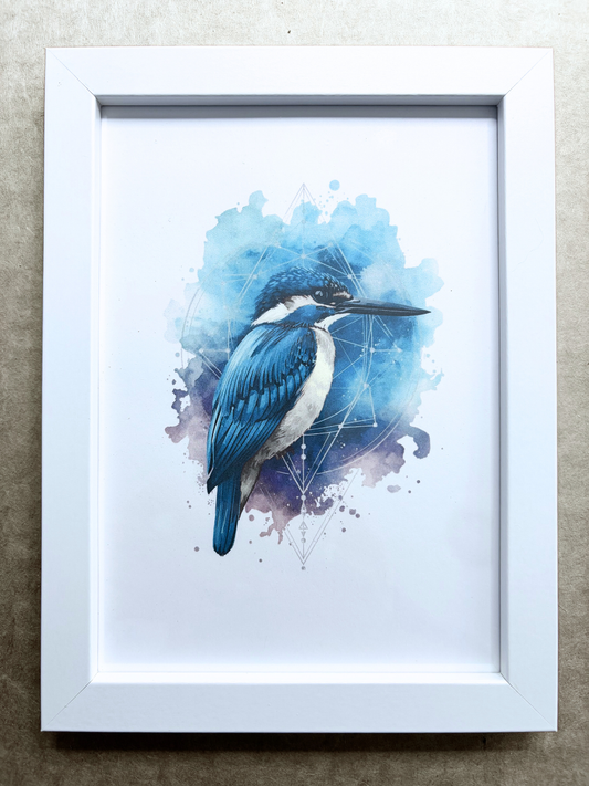 DeskMates Framed Art Print 💠 BD07 Kingfisher Bird