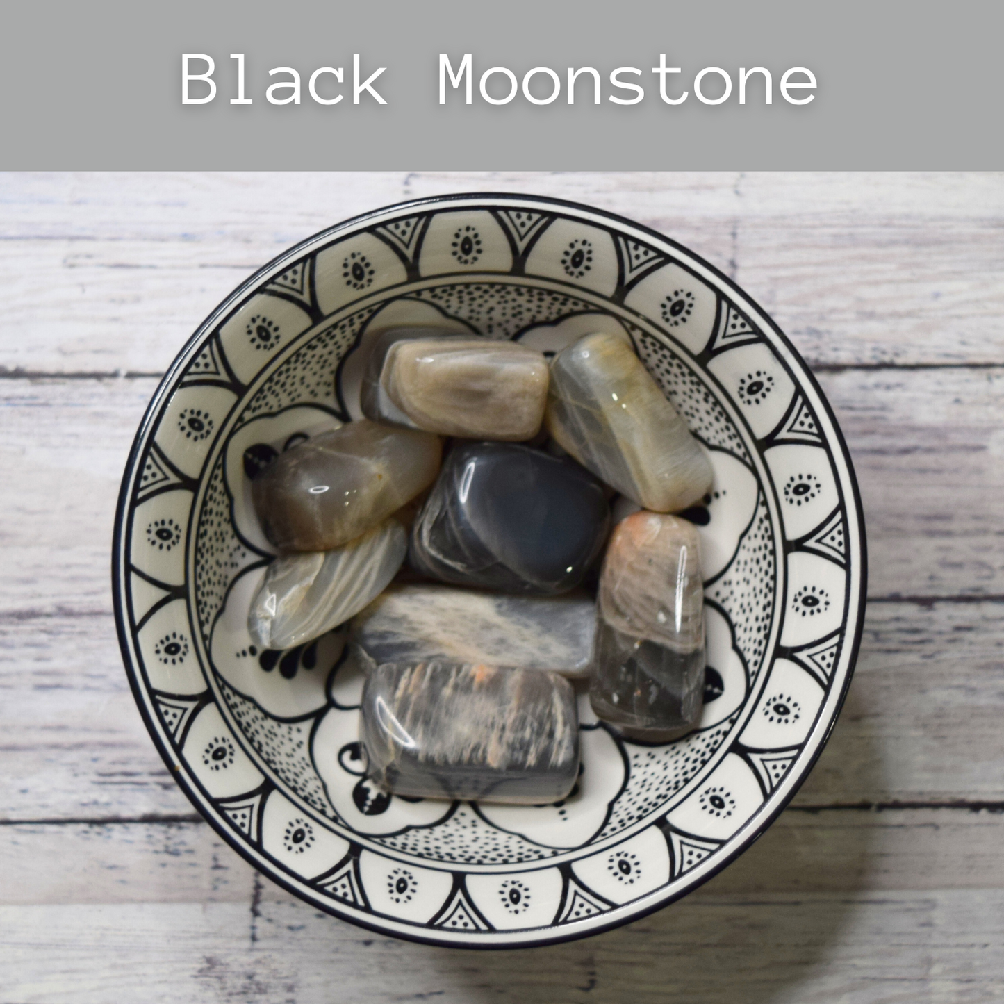 Black Moonstone ~ New Moon / Dark Moon ~ strength & resilience ~ tumble stone