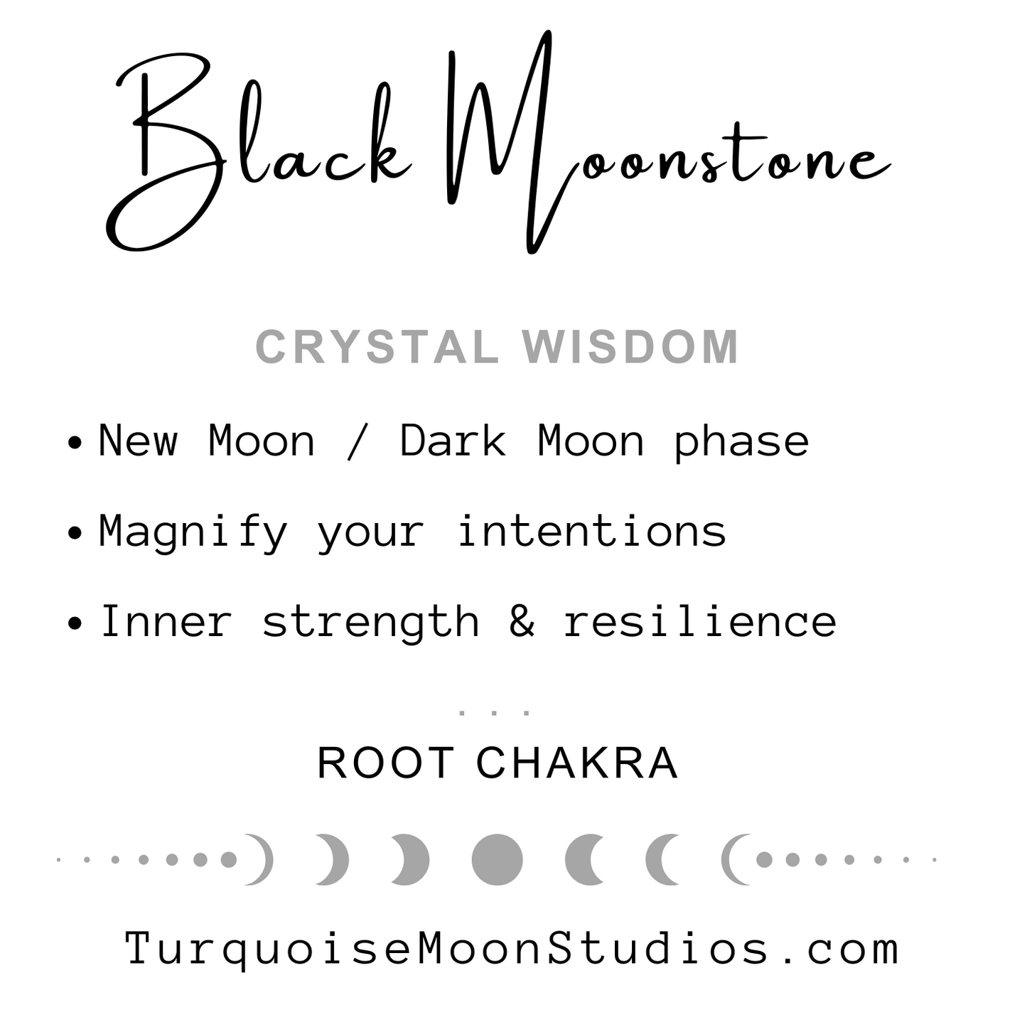 Black Moonstone ~ New Moon / Dark Moon ~ strength & resilience ~ tumble stone