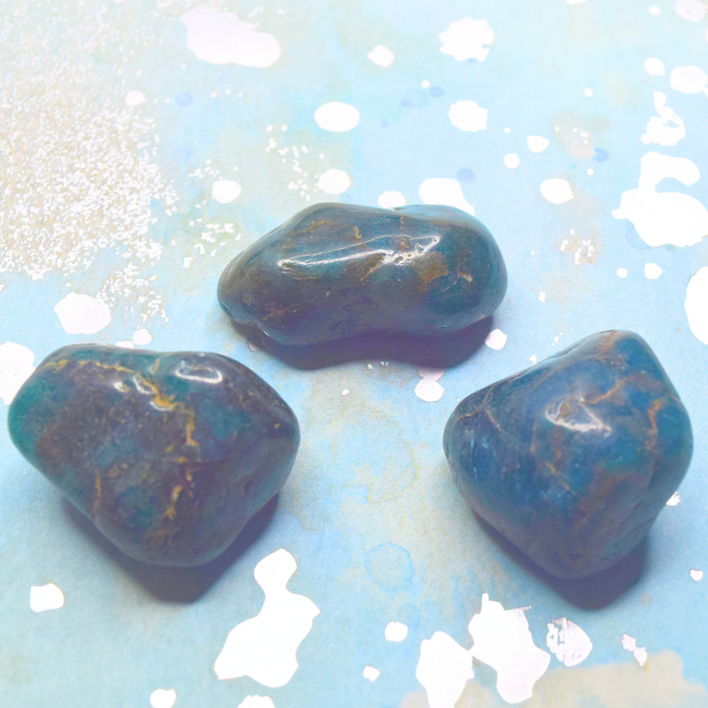 Blue Apatite tumble stone