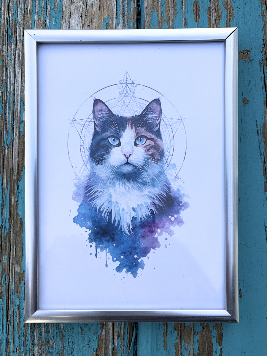 DeskMates Framed Art Print 💠 C10 Cali 💠 Calico Cat