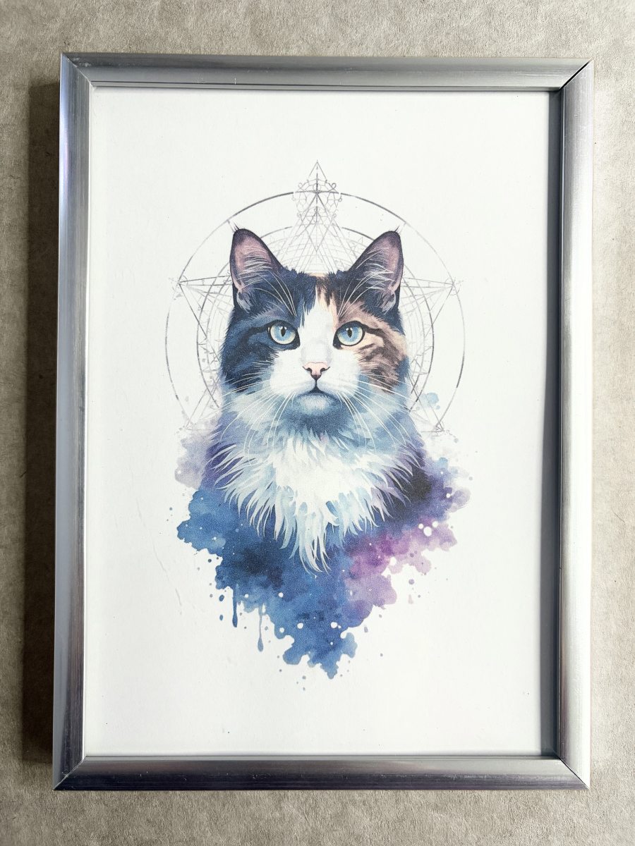 DeskMates Framed Art Print 💠 C10 Cali 💠 Calico Cat