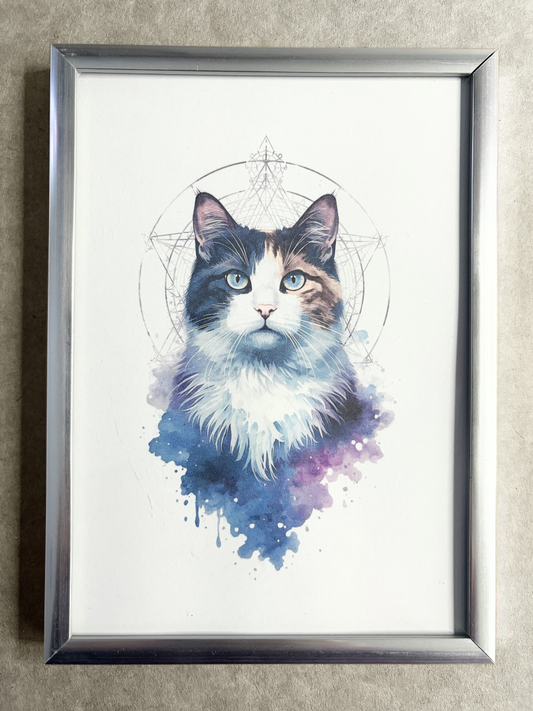 DeskMates Framed Art Print 💠 C10 Cali 💠 Calico Cat