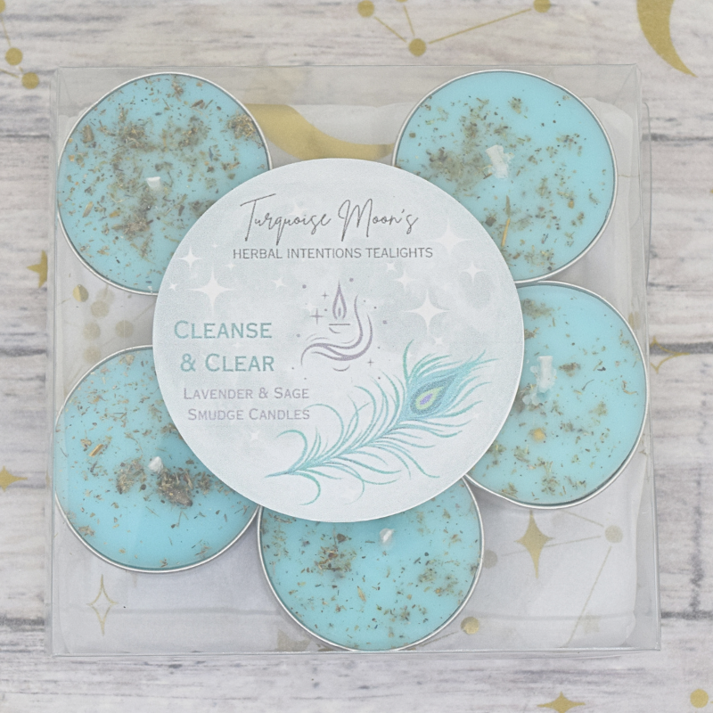 Cleanse & Clear Lavender Sage Smudge Tealight Candles