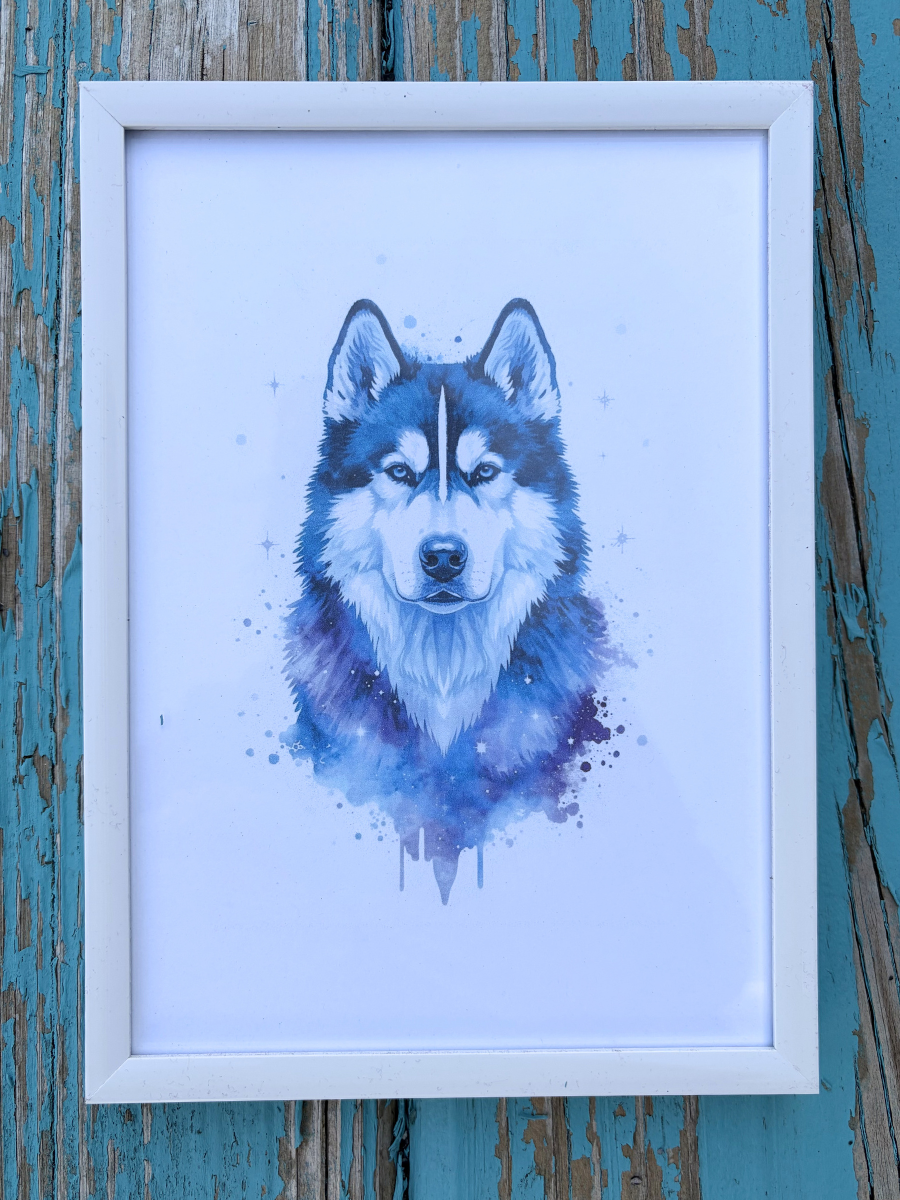 DeskMates Framed Art Print 💠 D01 Alaskan Malamute Dog