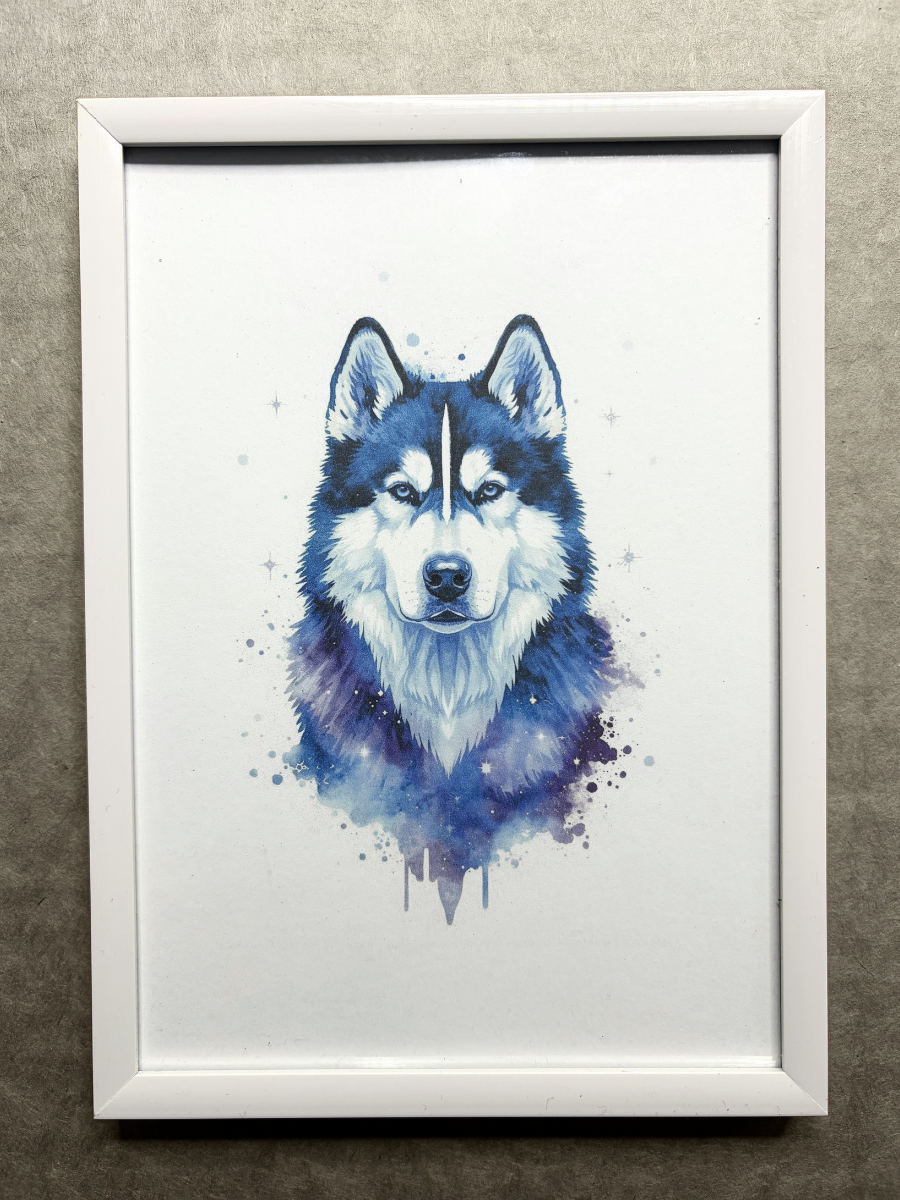 DeskMates Framed Art Print 💠 D01 Alaskan Malamute Dog