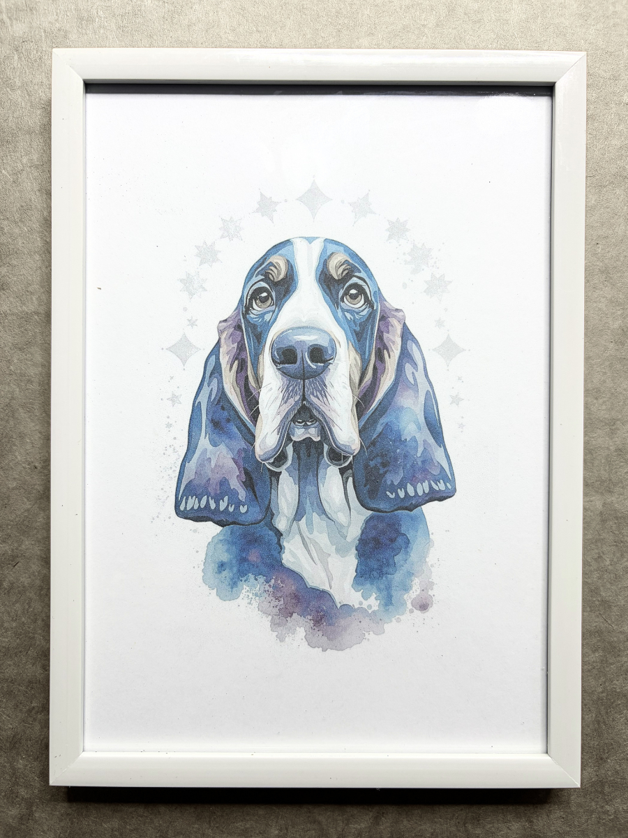 DeskMates Framed Art Print 💠 D03 Basset Hound Dog