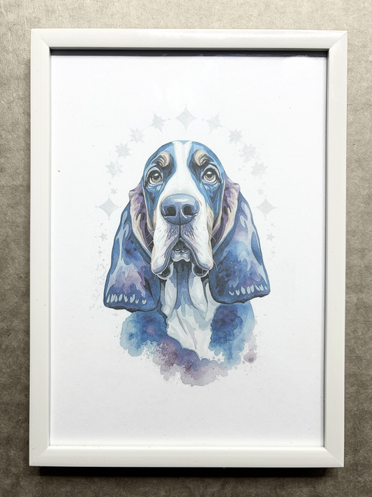 DeskMates Framed Art Print 💠 D03 Basset Hound Dog