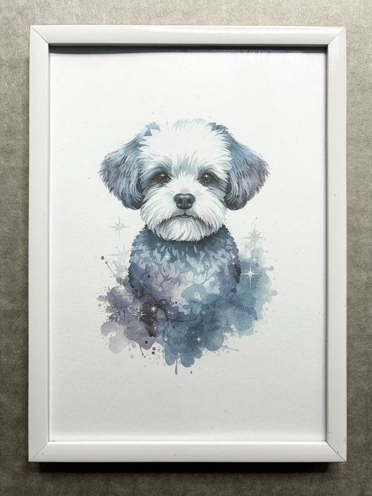 DeskMates Framed Art Print 💠 D06 Bichon Frise Dog