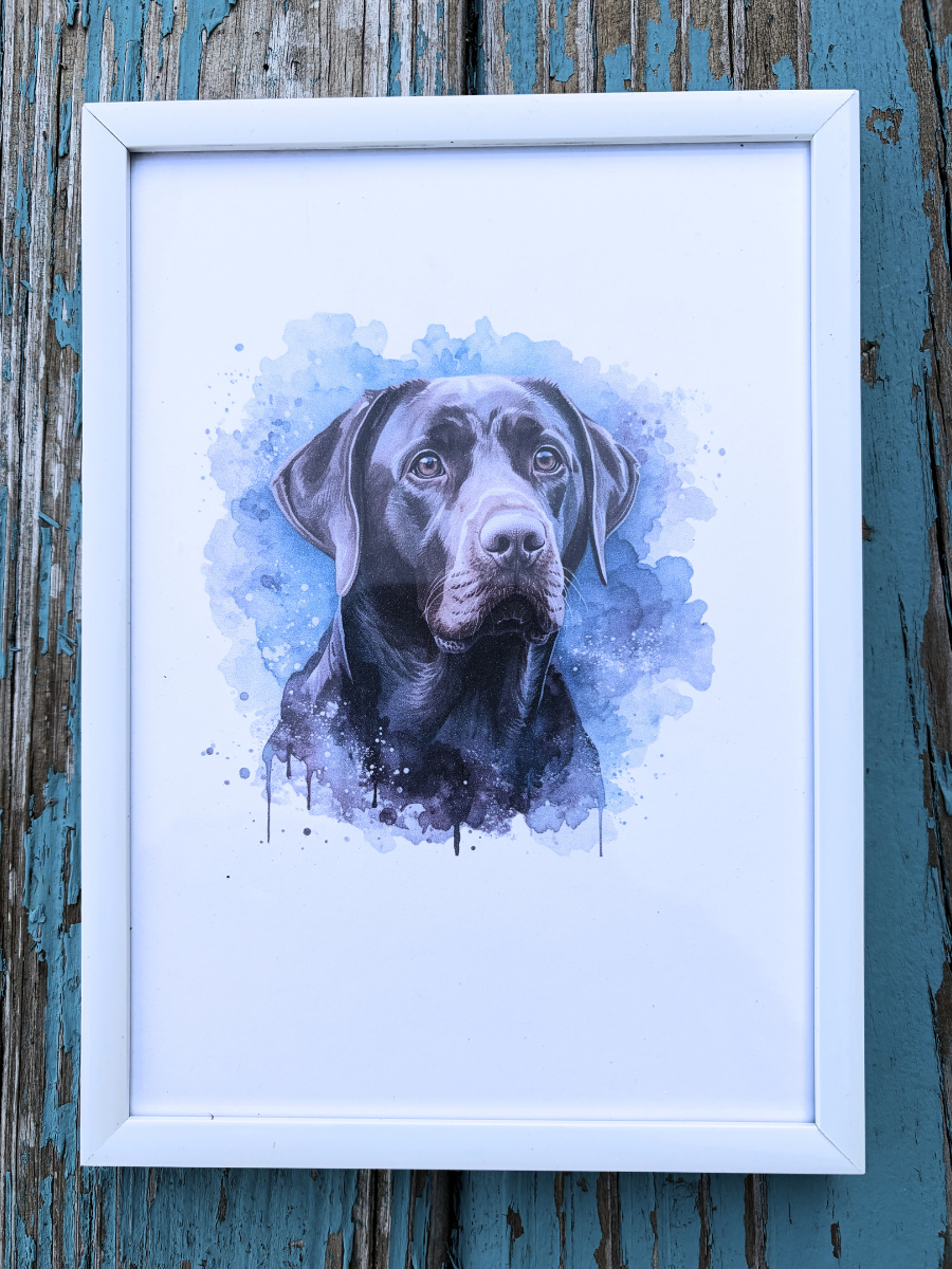 DeskMates Framed Art Print 💠 D12 Brown Lab Dog