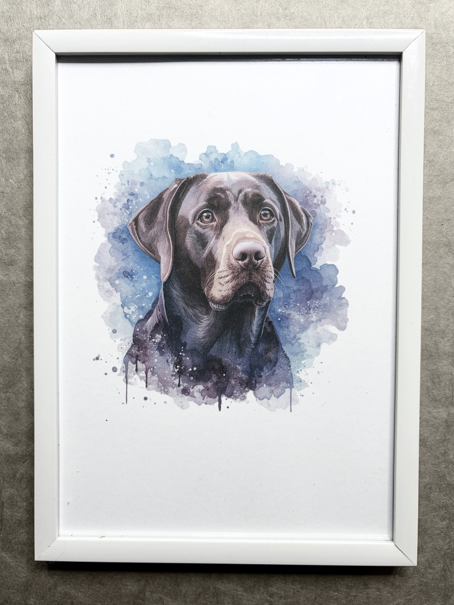 DeskMates Framed Art Print 💠 D12 Brown Lab Dog
