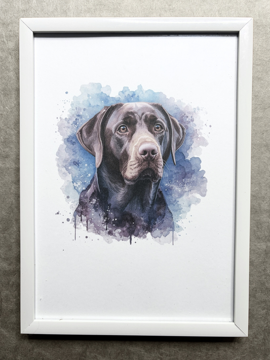 DeskMates Framed Art Print 💠 D12 Brown Lab Dog