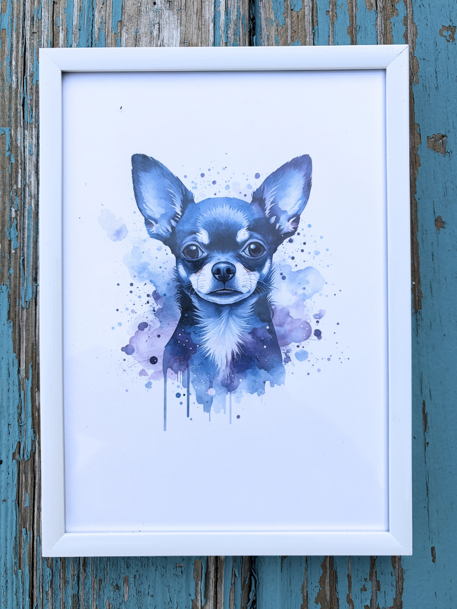 DeskMates Framed Art Print 💠 D13 Chihuahua Dog