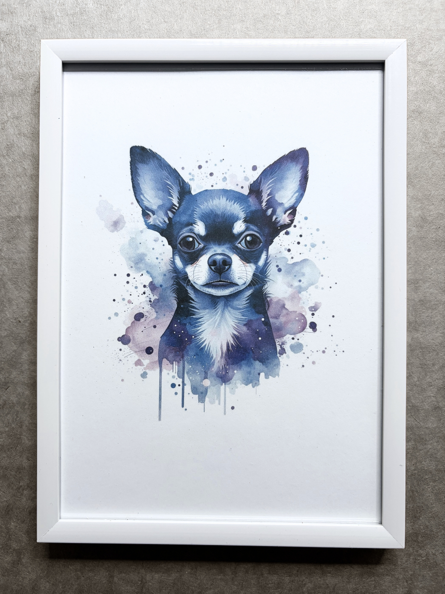 DeskMates Framed Art Print 💠 D13 Chihuahua Dog