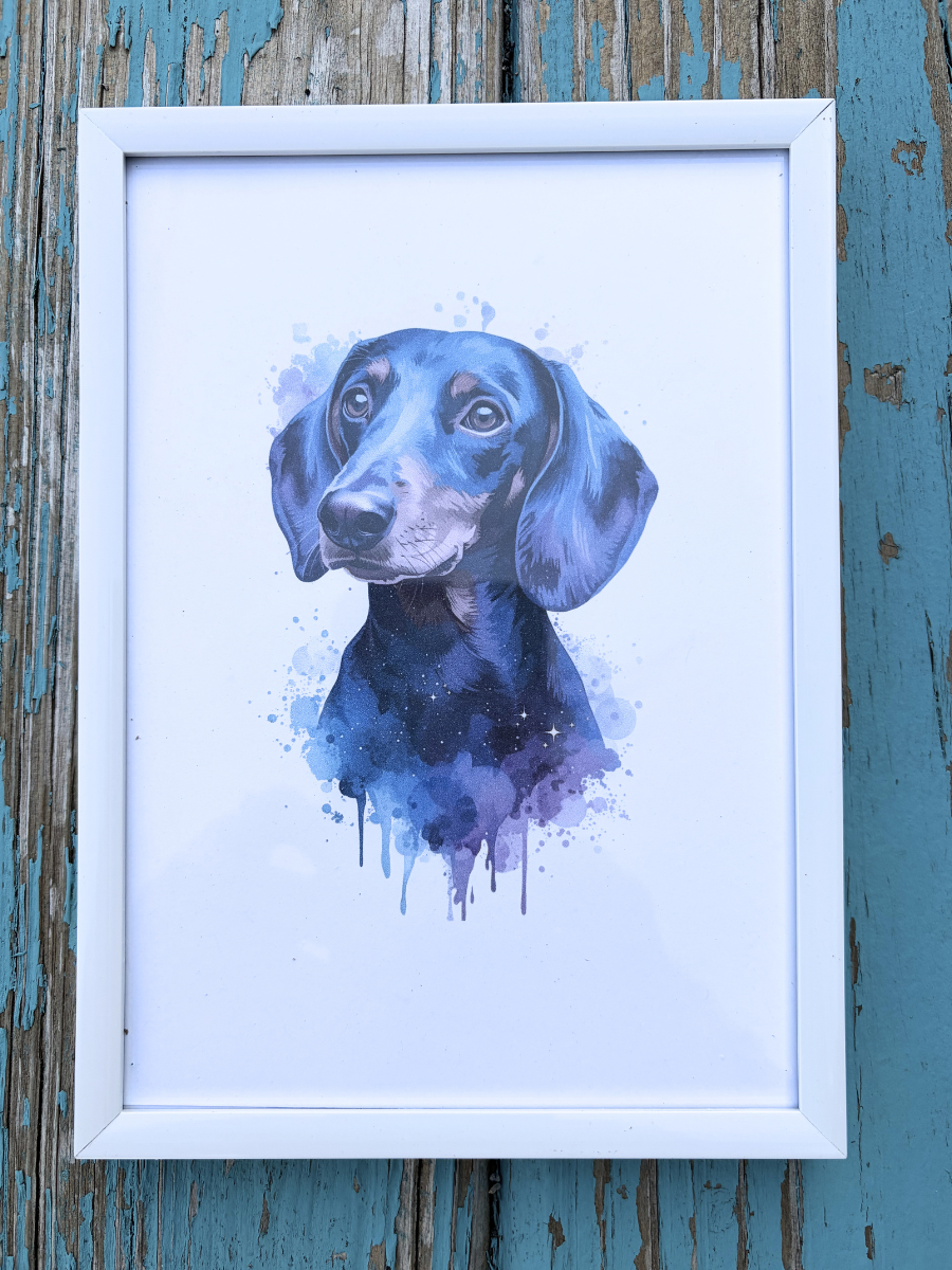 DeskMates Framed Art Print 💠 D14 Dachshund Dog