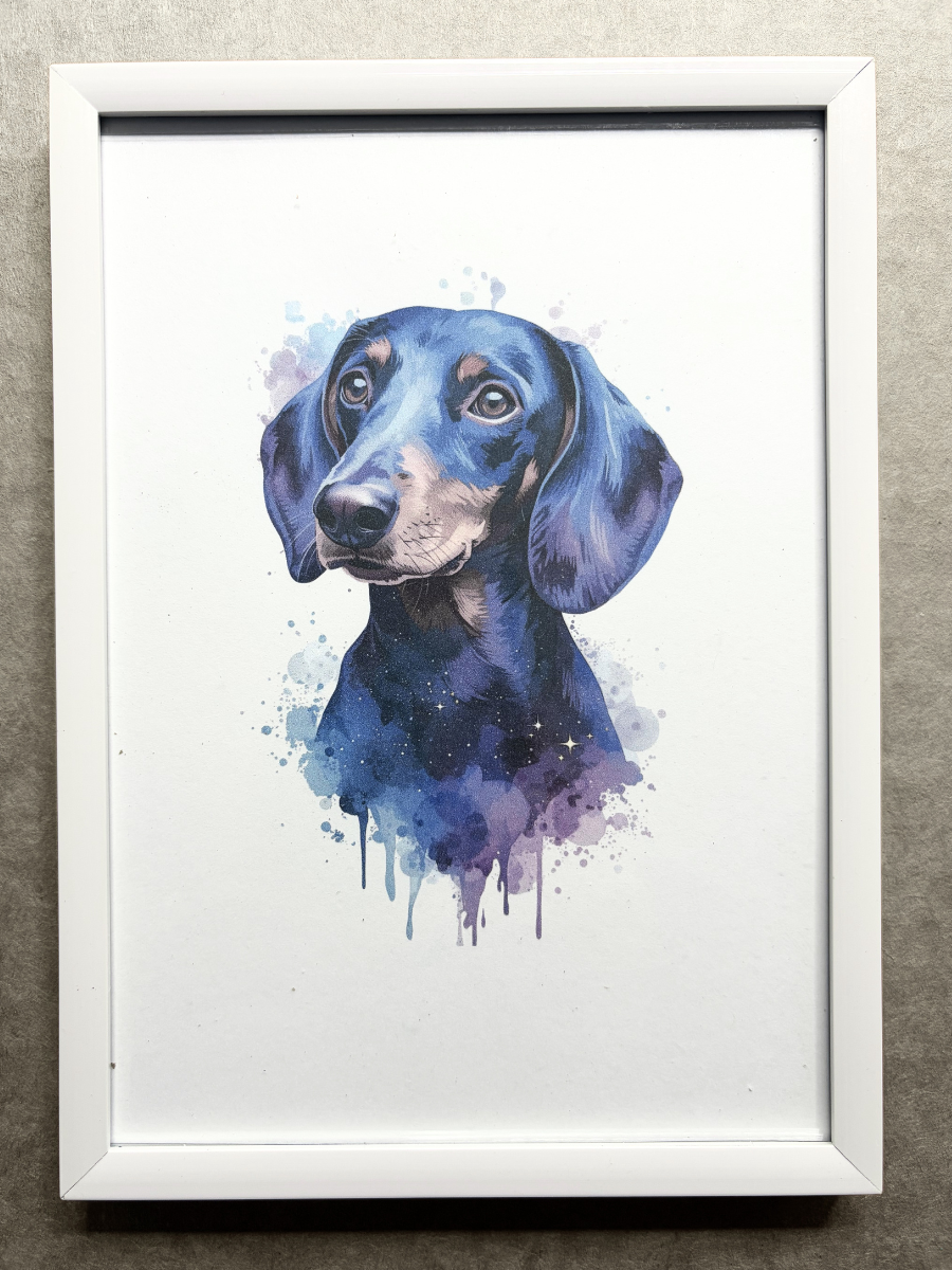 DeskMates Framed Art Print 💠 D14 Dachshund Dog