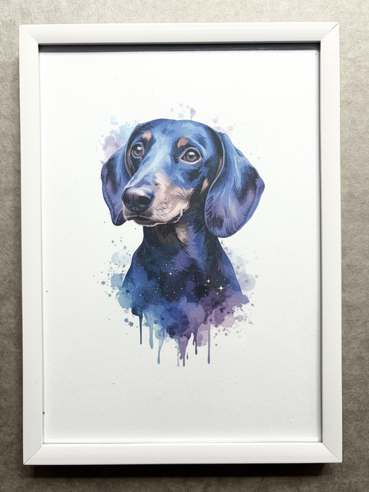 DeskMates Framed Art Print 💠 D14 Dachshund Dog