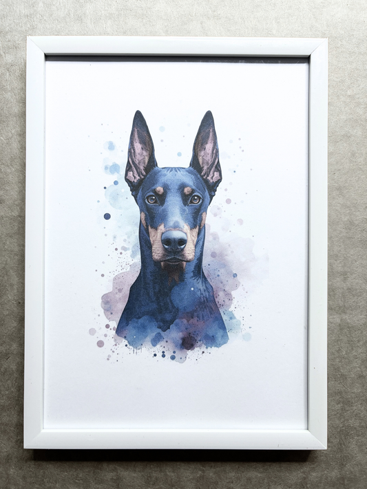 DeskMates Framed Art Print 💠 D16 Doberman Pinscher Dog