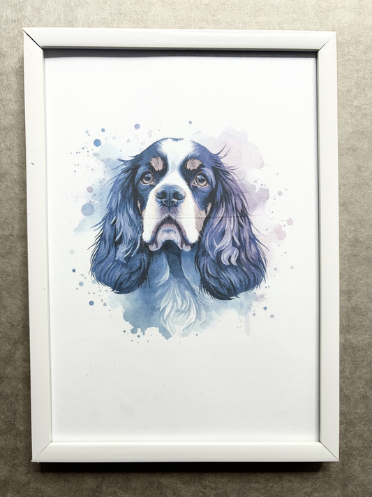 DeskMates Framed Art Print 💠 D17 English Cocker Spaniel Dog