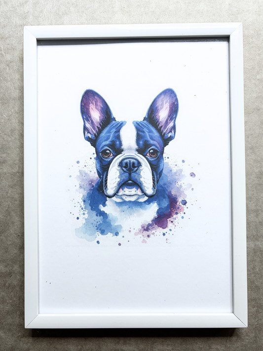 DeskMates Framed Art Print 💠 D18 French Bulldog Dog