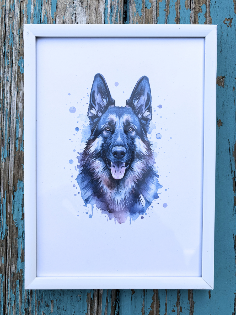 DeskMates Framed Art Print 💠 D19 German Shepherd Dog