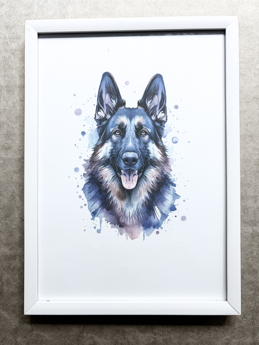 DeskMates Framed Art Print 💠 D19 German Shepherd Dog