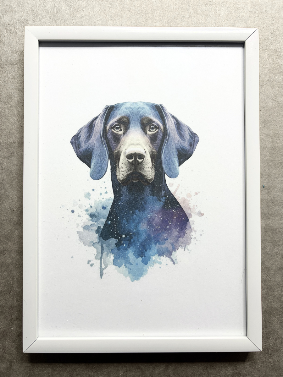 DeskMates Framed Art Print 💠 D20 German Short-Haired Pointer Dog