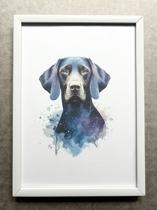 DeskMates Framed Art Print 💠 D20 German Short-Haired Pointer Dog