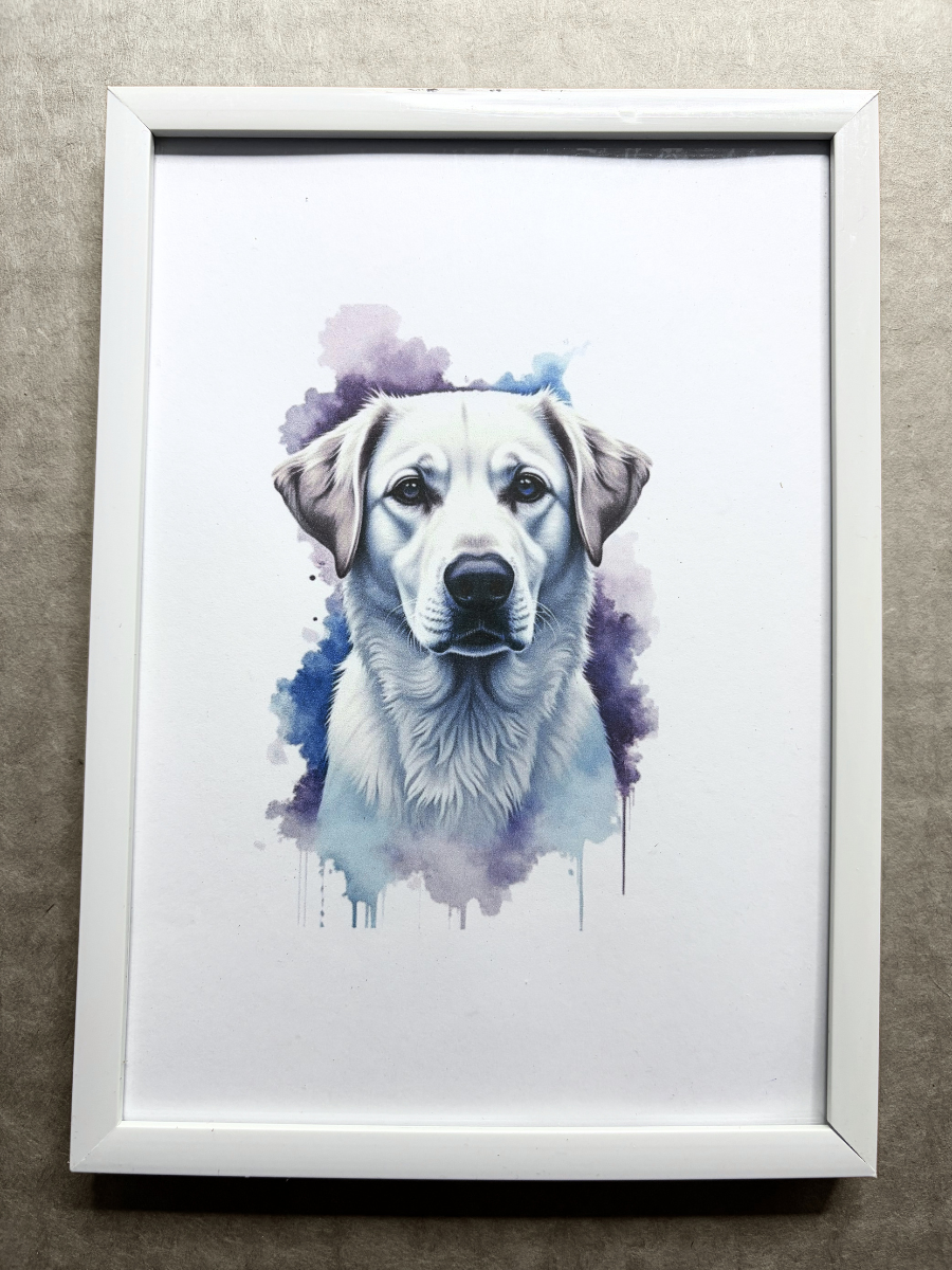 DeskMates Framed Art Print 💠 D21 Golden Retriever Dog