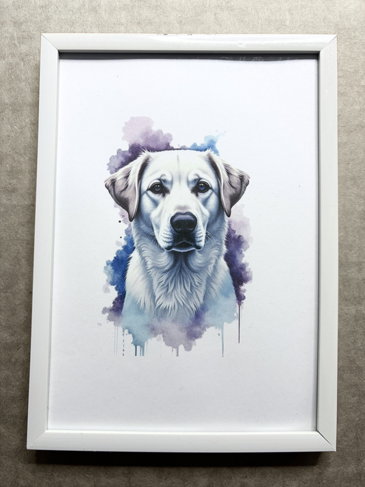 DeskMates Framed Art Print 💠 D21 Golden Retriever Dog