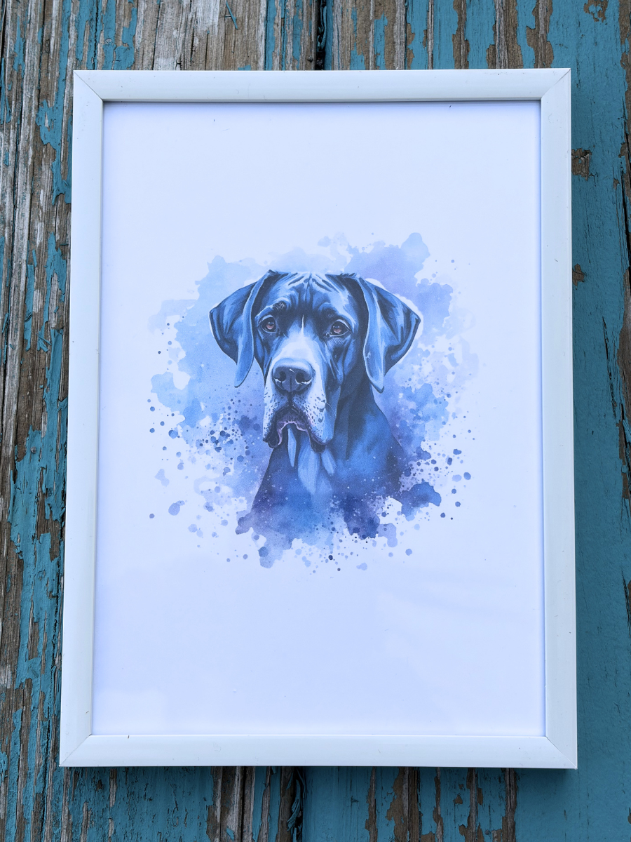 DeskMates Framed Art Print 💠 D22 Great Dane Dog