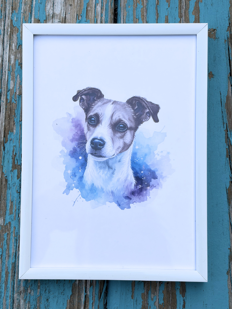 DeskMates Framed Art Print 💠 D23 Jack Russell Terrier Dog