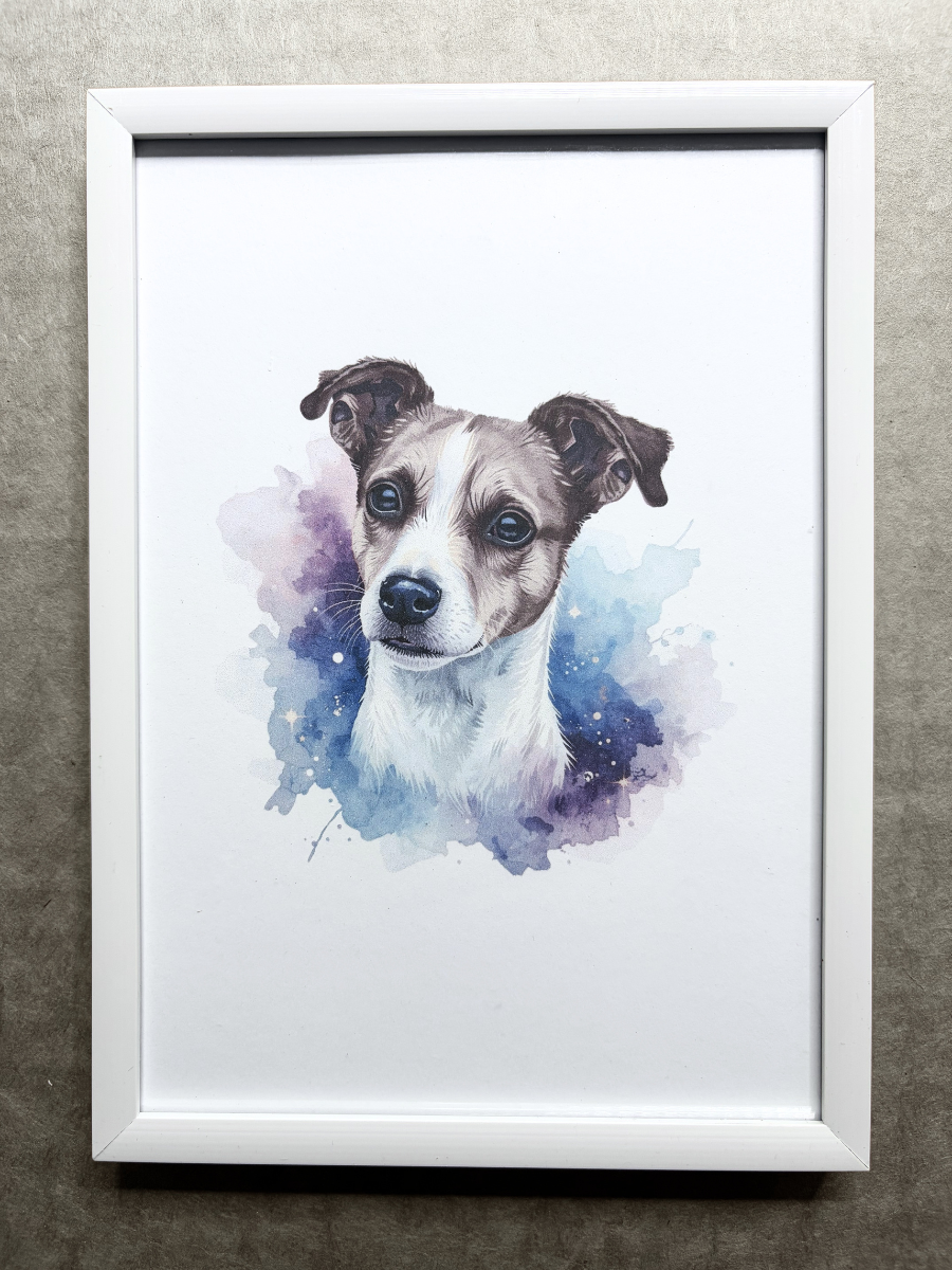 DeskMates Framed Art Print 💠 D23 Jack Russell Terrier Dog