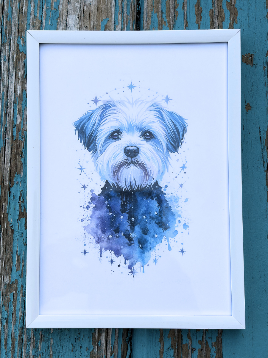 DeskMates Framed Art Print 💠 D25 Maltese Dog