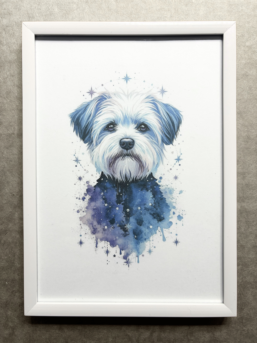 DeskMates Framed Art Print 💠 D25 Maltese Dog