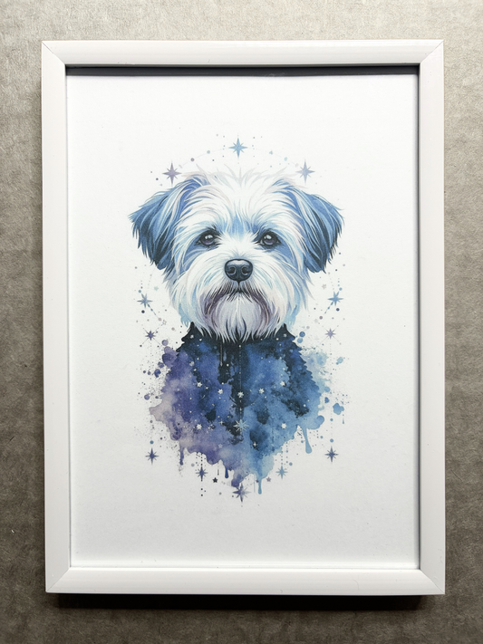 DeskMates Framed Art Print 💠 D25 Maltese Dog