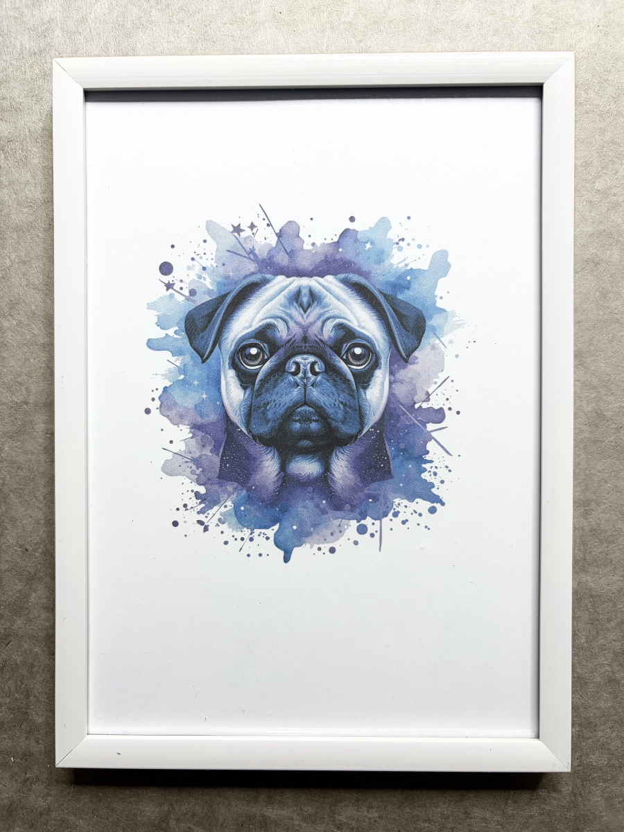 DeskMates Framed Art Print 💠 D29 Pug Dog